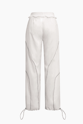 Stitching Detail Toggle Pants